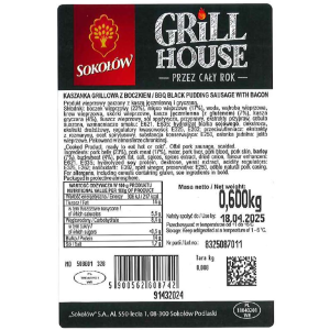 Kaszanka grillowa z boczkiem 600g Sokołów
